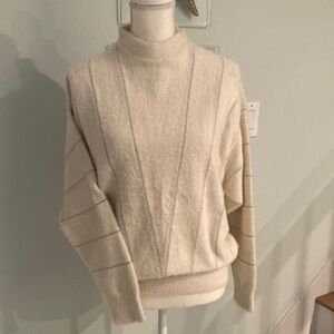 Joy Joy Cream Mock Turtleneck Sweater. Size M/L.
